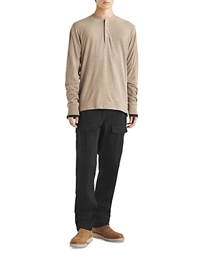 Rag & Bone Classic Cotton Henley In Taupe