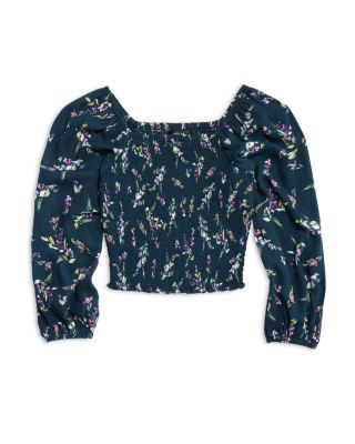 AQUA - Girls' Floral Print Top, Little Kid, Big Kid - Exclusive
