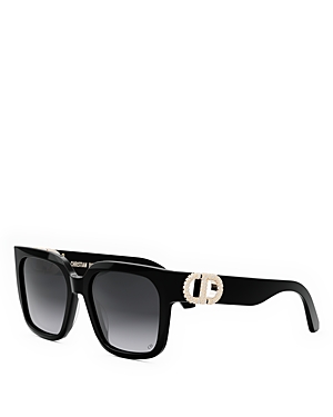 Shop Dior 30 Montaigne S11i Square Sunglasses, 55mm In Black/gray Gradient