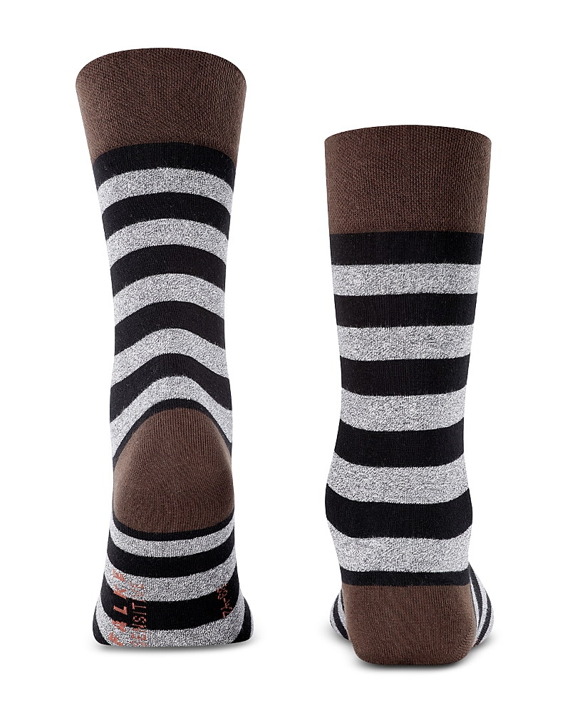 Falke Mapped Line Cotton Blend Mid Calf Socks In Henne