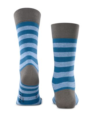 Mapped Line Cotton Blend Mid Calf Socks