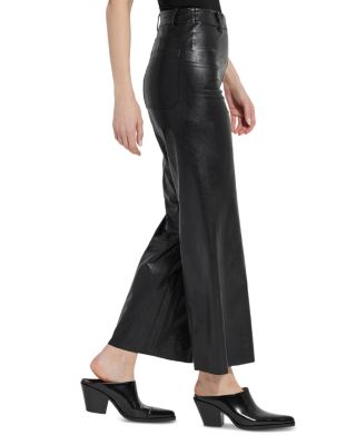 High Waist Wide Leg Faux Leather Pants