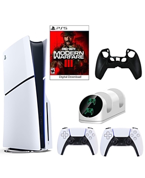 PS5 Cod Console with Extra White Dualsense Controller, Dual Charging Dock and Silicone Sleeve
