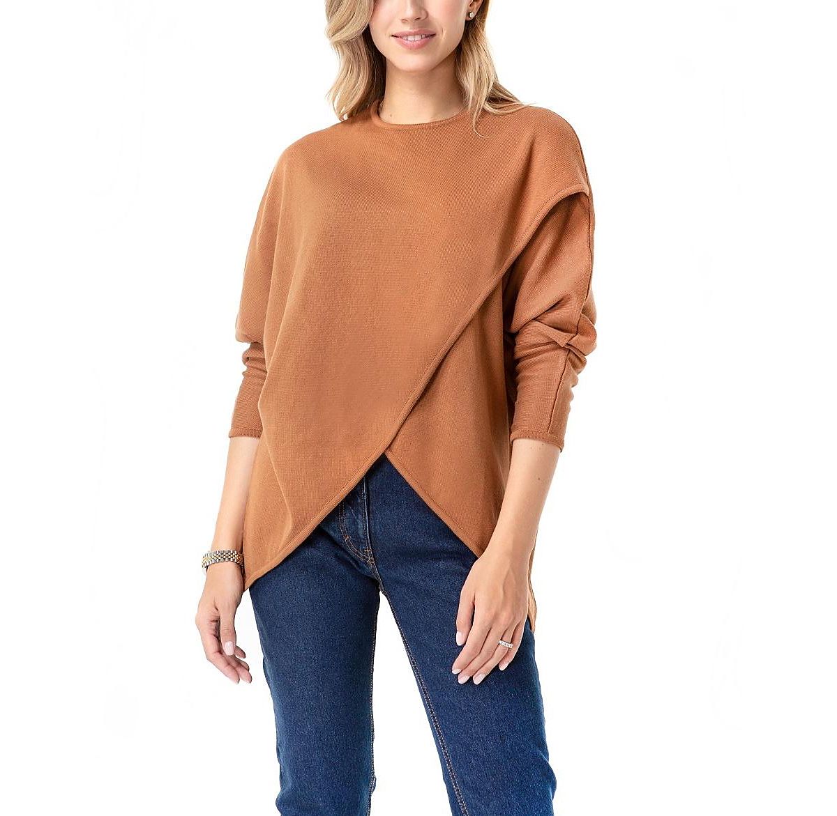 Accouchee Let Loose Crossover Long Sleeve Maternity Nursing Knit Sweater