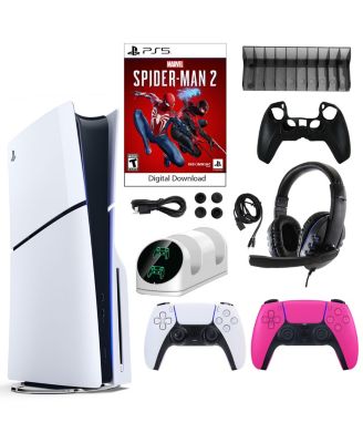 SONY - PS5 Spider Man 2 Console with Extra Pink Dualsense Controller and Accessories Kit