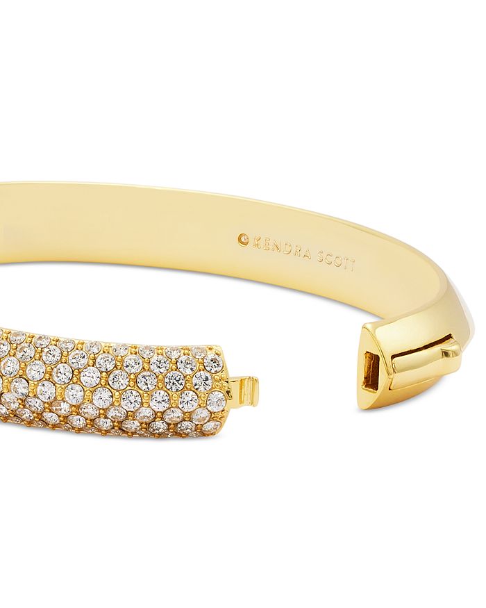 Shop Kendra Scott Mikki Ombre Pave Bangle Bracelet In 14k Gold Plated In Gold/crystal