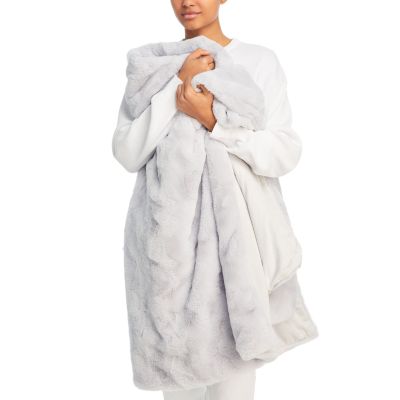 Hudson Park Collection Marble Faux Fur Throw - Exclusive