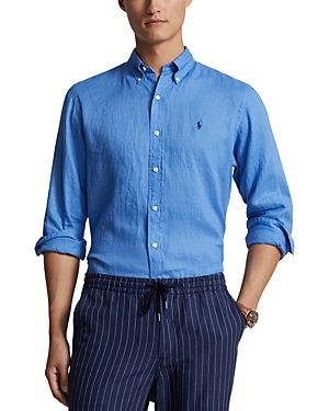 Shop Polo Ralph Lauren Classic Fit Linen Shirt In Summer Blue