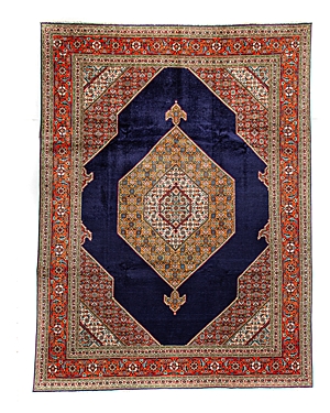 Bashian One Of A Kind Persian Tabriz Area Rug, 9'10 X 13'2 In Dark/blue