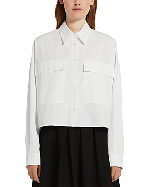 Shop Weekend Max Mara Carter Cotton Shirt In White