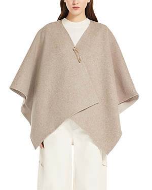 Max Mara Reversible Alpaca Cape In Turtledove
