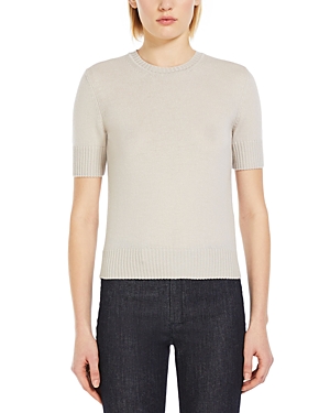 Shop Max Mara Berge Short Sleeve Sweater In Ecru