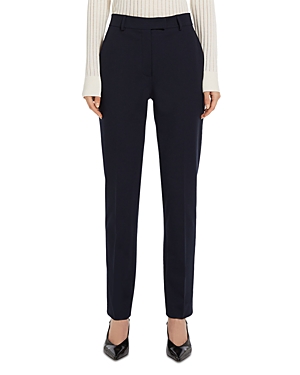 Max Mara Ananas Tapered Stretch Jersey Pants In Navy