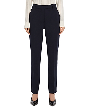 Shop Max Mara Studio  Ananas Straight Leg Pants In Navy