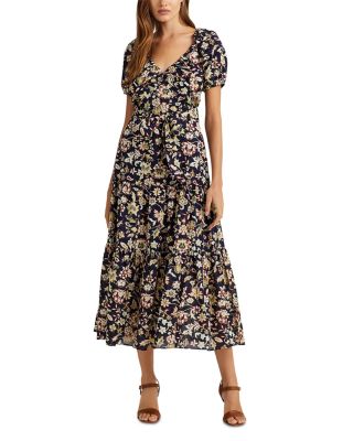 Ralph lauren cotton voile midi dress best sale