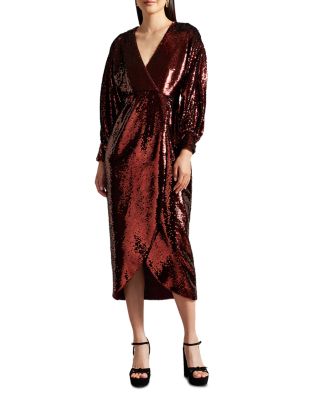 Ted baker burgundy outlet velvet dress