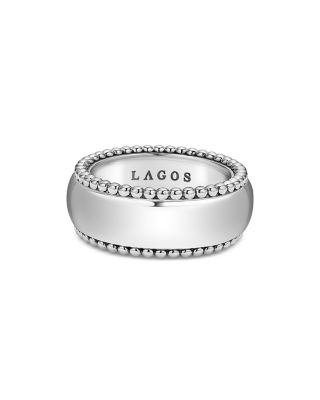 Men's Sterling Silver Anthem Polished Caviar Bead Band - Exclusive
