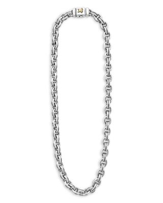 Men's 18K Yellow Gold & Sterling Silver Anthem Double Link Necklace, 20" - Exclusive