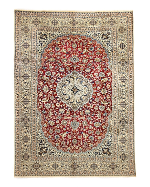 Bashian One Of A Kind Persian Nain Wsilk Area Rug, 9'6 X 13'3 In Red