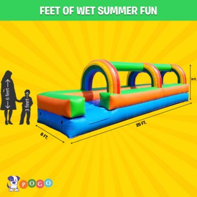  Inflatable Splash and Ride Waterslide (Without Blower) - 25' Foot Long x 9' Foot Tall x 6' Foot Wide - Crossover Splash and Ride Waterslide