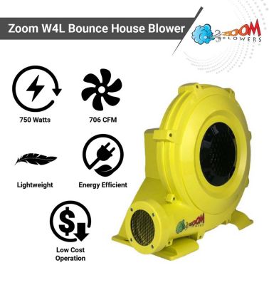  Portable Air Pump for Inflatables - 1 hp Energy Efficient High Power Compact Residential Air Blower for Bounce Houses and Slides