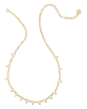 Shop Kendra Scott Lindy Paperclip Chain Necklace In 14k Gold Plated, 16.5