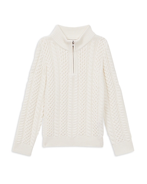 Reiss Boys Ecru Kids Bantham Half-zip Knit Jumper 9-14 Years In Ecru