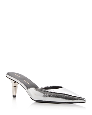 Proenza Schouler Women's Napl Pointed Toe Slip On Mules In Silver
