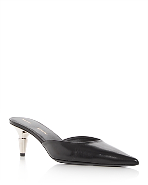 Proenza Schouler Women's Napl Pointed Toe Slip On Mules In Black/silver