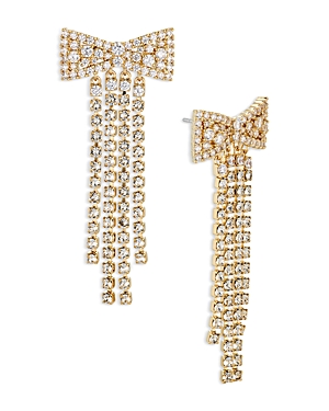 Nadri Bow Tassel Earrings In Gold