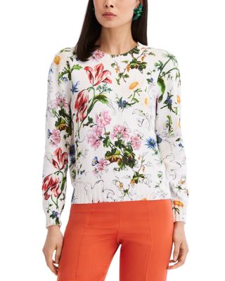 Oscar de la Renta - Cotton Blend Crewneck Sweater
