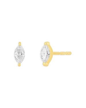 Shop Ef Collection 14k Yellow Gold Diamond Marquise Stud Earrings