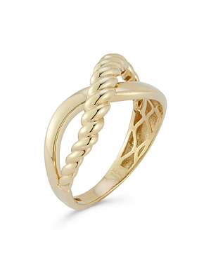 Bloomingdale's Criss Cross Ring in 14K Yellow Gold