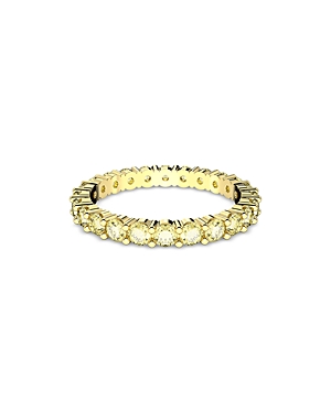 Shop Swarovski Matrix Yellow Crystal Stack Ring In Gold Tone