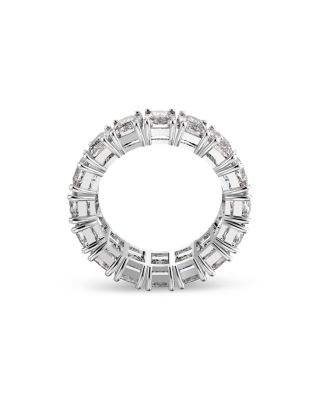 Matrix Rectangle Cut Ring in Rhodium Plated