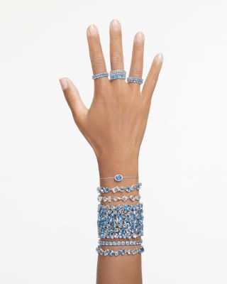 Gema Blue Crystal Mixed Cut Link Bracelet