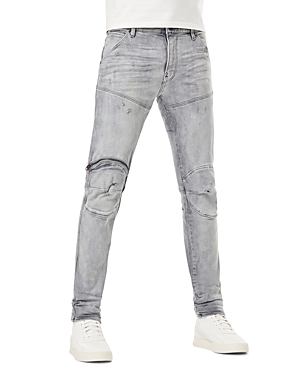 Elwood 5620 3D Zip Knee Skinny Jeans in Vintage Oregon Gray Destroyed