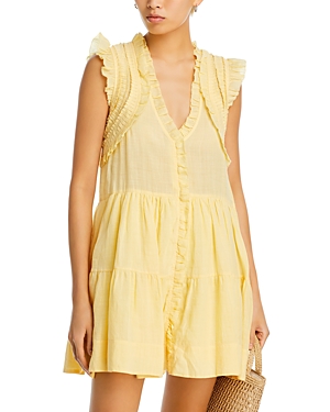Sea New York Cole Smocked Sleeveless Dress In Yellow