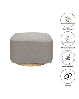 Kiwi Gliding Ottoman with Light Wood Base