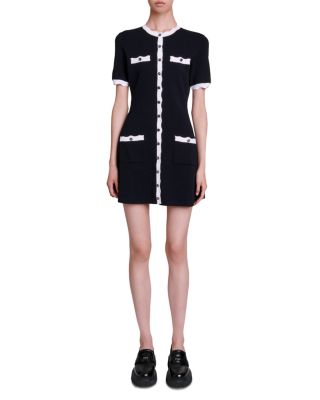 Maje Rolinette Contrast Trim Knit Dress | Bloomingdale's Women