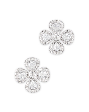 Bloomingdale's Diamond Pear & Round Flower Stud Earrings in 14K White Gold, 2.5 ct. t.w.