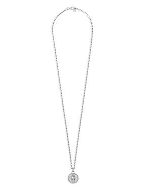 Shop Philipp Plein 3d $kull Stainless Steel Medallion Necklace, 29 In Silver