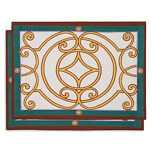 La Doublej Cortile Print Tablemats, Set Of 2 In Cortile Gold