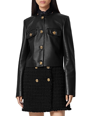 Versace Leather Jacket In Black