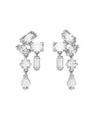 Swarovski - Mesmera Mixed Cut Cluster Drop Earrings in Rhodium Plated