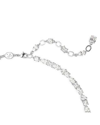 Mesmera Mixed Cut Collar Necklace & Drop Earrings Set in Rhodium Plated