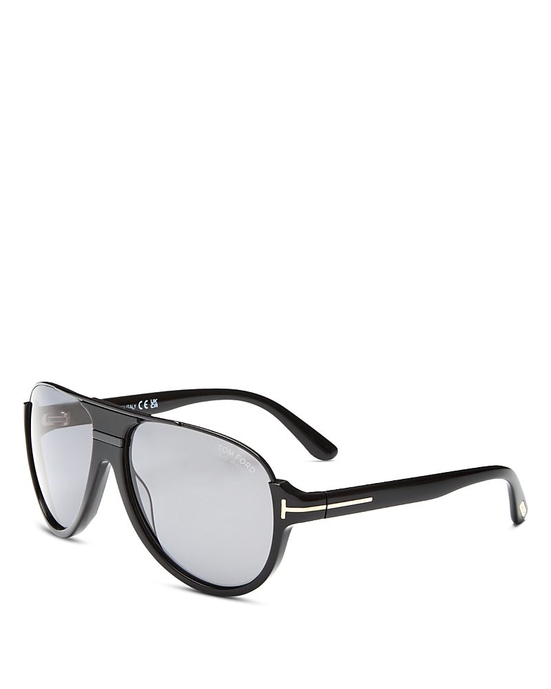 Tom Ford Polarized Pilot Sunglasses, 59mm In Black/light Gtay Polarized Solid