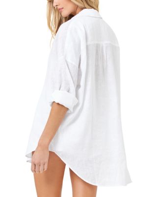 Rio Button Front Linen Cover Up Tunic 