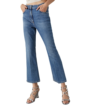 Marella High Rise Cropped Flare Jeans In Blue Jeans