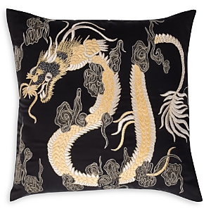 Natori Luxe Charm Dragon Pillow, 18 X 18 In Black